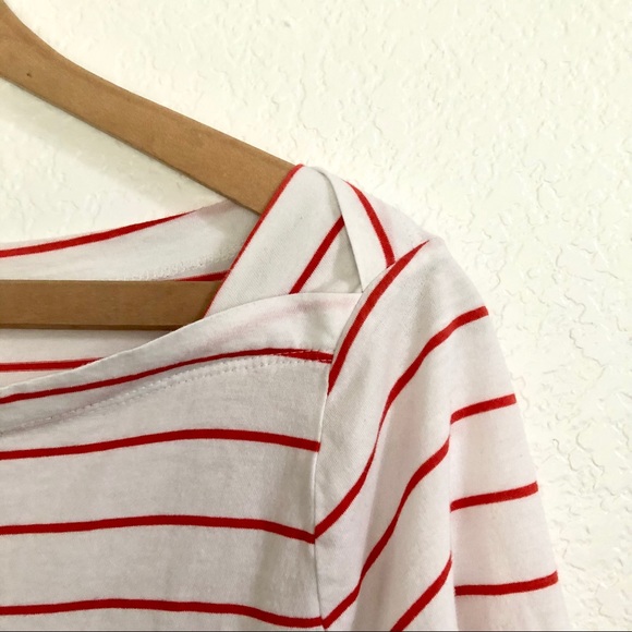Coral stripe boatneck tee, Loft - Picture 2 of 3